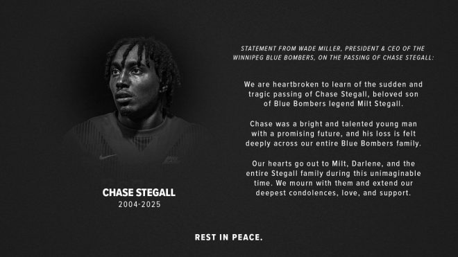 Heartbreaking Death of Chase Stegall: Winnipeg Blue Bombers' Tribute