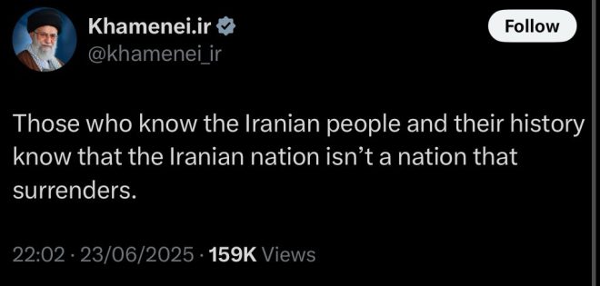 Iran's Khamenei: "Nation That Never Surrenders!" — Iran political news, Iranian resistance movement, Khamenei speech analysis