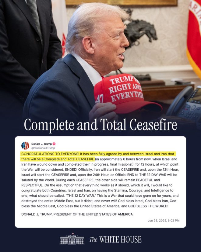 "Israel and Iran Announce Complete Ceasefire Agreement - World Leaders React!" — Israel Iran ceasefire agreement, Middle East peace deal, Trump foreign policy success