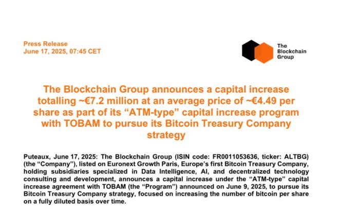 JUST IN: French Firm's €7.2M Bitcoin Bet Sparks Outrage! — French blockchain investment news, cryptocurrency funding round 2025, Bitcoin acquisition strategy