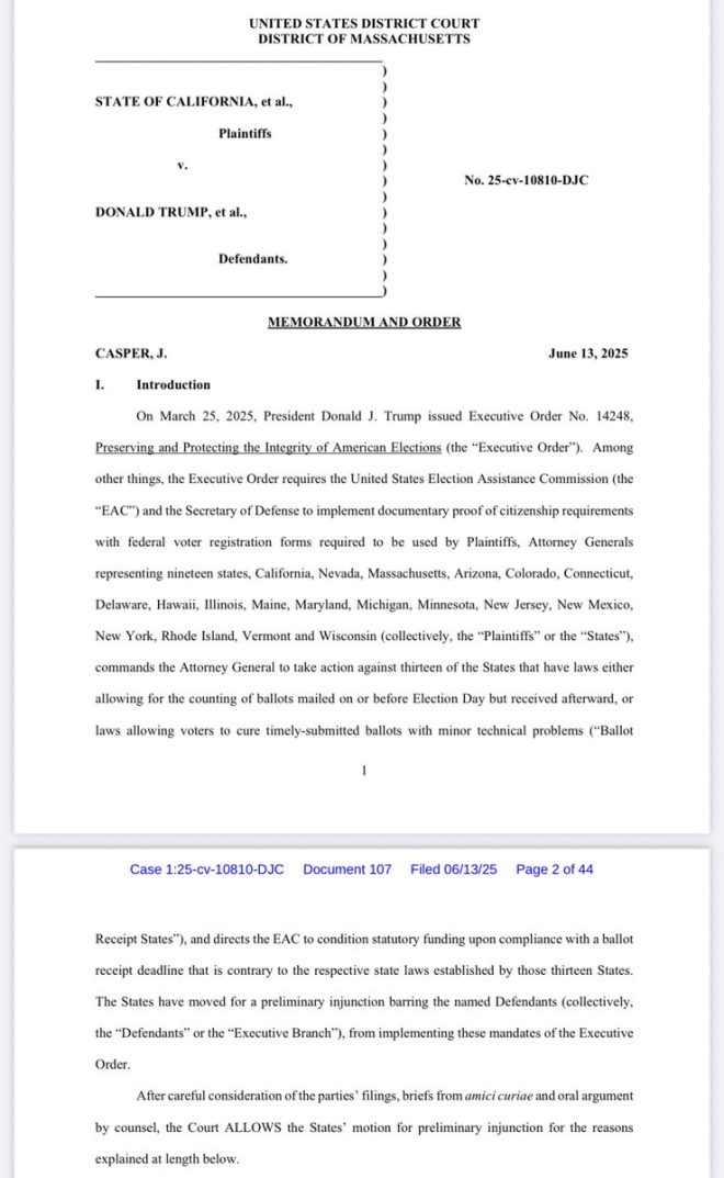 Judge Strikes Down Trump's Voter Citizenship Order! — federal judge election ruling, Trump executive order citizenship, voter eligibility impact 2025