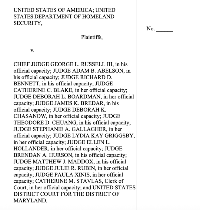 Justice Department vs. Maryland Courts: A Legal First! — Federal court lawsuit, Habeas corpus legal challenges, Maryland judicial system reforms