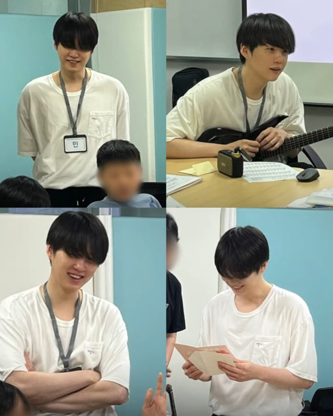"K-Pop Sensation Min Yoongi Sparks Controversy with Electric Guitar Performance - Fans Divided!" —  Min Yoongi electric guitar performance, Angelic smile Min Yoongi, Yoongi guitar solo performance