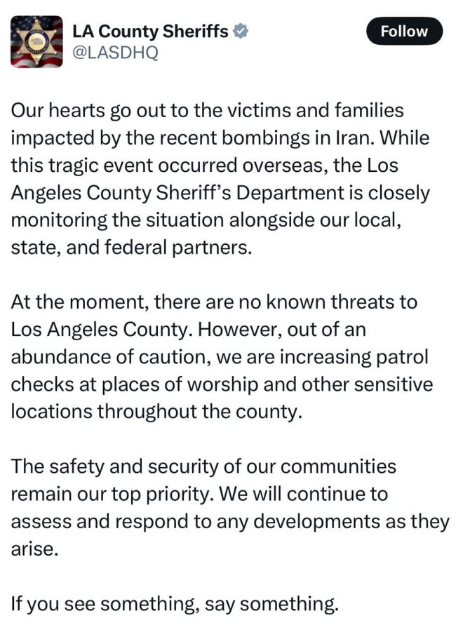 LA Sheriff’s Dept Deletes Condolences to Iran: Why? — LA County Sheriff tweet controversy, Iran nuclear incident response, social media accountability 2025