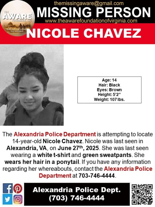 MISSING: 14-Year-Old Girl Disappears in Alexandria! —  missing teenager Alexandria VA, Alexandria VA child abduction, locate missing youth Alexandria