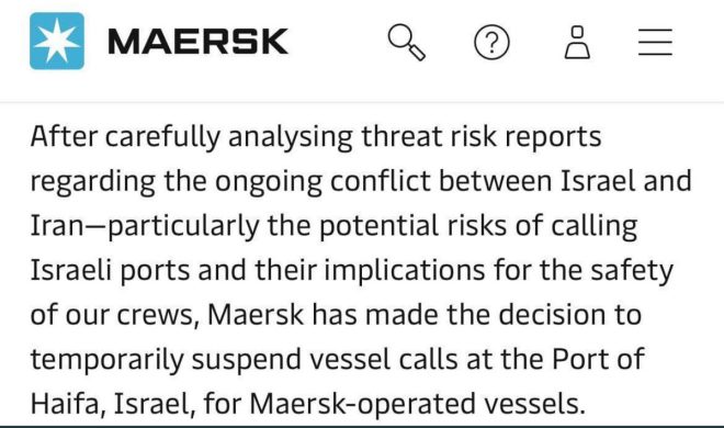 Maersk Shocks World: Haifa Port No Longer in Use! — Maersk shipping news, global shipping industry updates