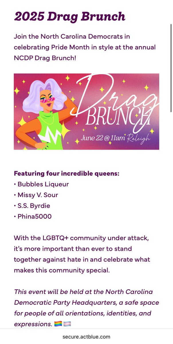 NC Dems Host Drag Show: "Stomp on Fascist Faces"? — drag queen events North Carolina, Democratic Party activism 2025, LGBTQ+ rights initiatives