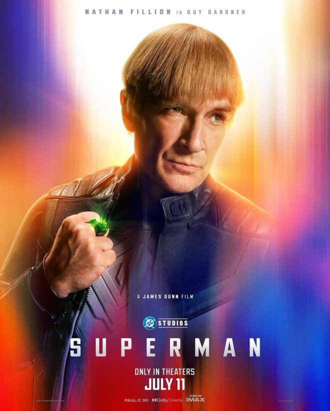 New 'SUPERMAN' Poster Sparks Debate: Is Fillion's Guy Gardner a Game-Changer? — Superman movie release 2025, Nathan Fillion superhero film, Guy Gardner character poster