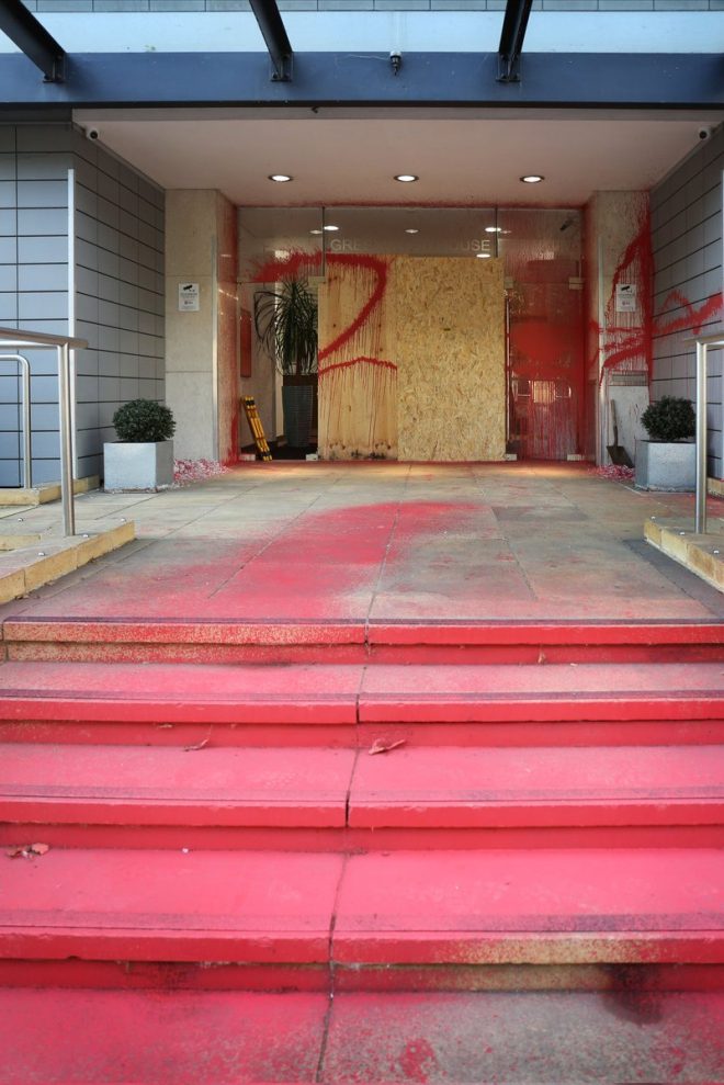 Palestine Action Strikes Allianz: Arms Deal Outrage! — Palestine protest Allianz insurance, Elbit Systems arms controversy, Chelmsford activism against weapons production