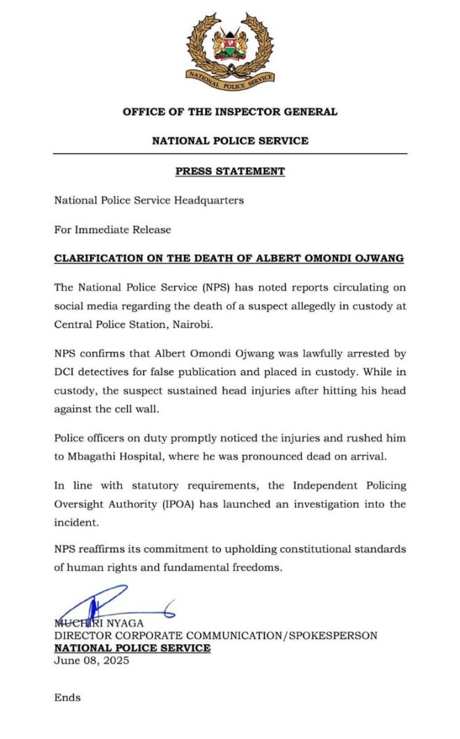 "Police Spokesperson Michael Muchiri Injected with Truth Serum for Covering Up Malfeasance - Call to #OccupyStatehouse2025" β Kenya Police spokesperson scandal, Inject π scandal cover-up