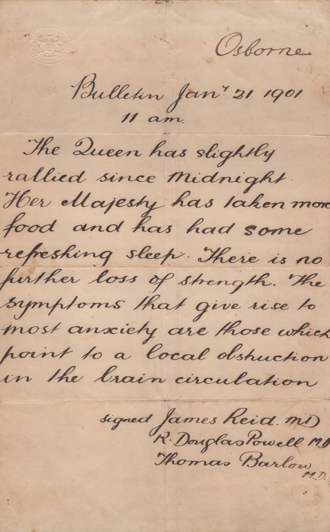 Queen Victoria's Death Looms Despite Brief Improvement