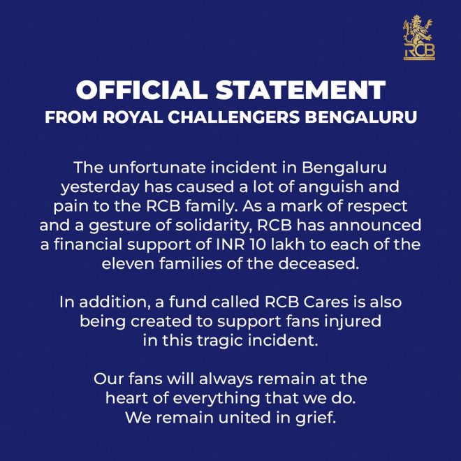 RCB's Shocking Gesture: Is It Enough for Bengaluru's Pain? —  Royal Challengers Bengaluru tribute, RCB solidarity statement, Bengaluru sports community support