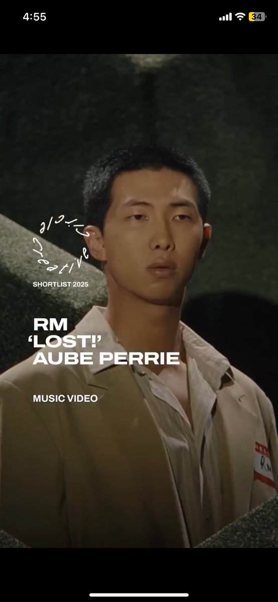 RM’s “LOST!” MV Nominated for 2025 Creative Circle Awards! —  RM LOST! MV, Aube Perrie music video, Creative Circle Awards 2025