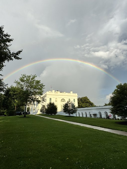 Rainbow Over White House: Sign from Above or Coincidence? — Afternoon weather phenomena in D.C., Rainbows over iconic landmarks, Washington D.C. weather events 2025