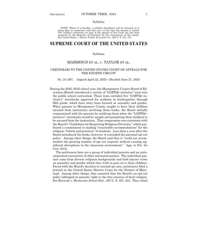 SCOTUS Ruling: Parents vs. LGBTQ+ Content – Who Wins? — Parental Rights Victory, Supreme Court Ruling 2025, Protecting Children from Inappropriate Content