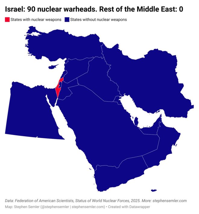 "Secret Map Reveals Middle East Nuclear Powers - Who's Armed and Dangerous?" — Middle East nuclear proliferation map, nuclear weapons ownership in Middle East, Middle East countries with nuclear arsenal