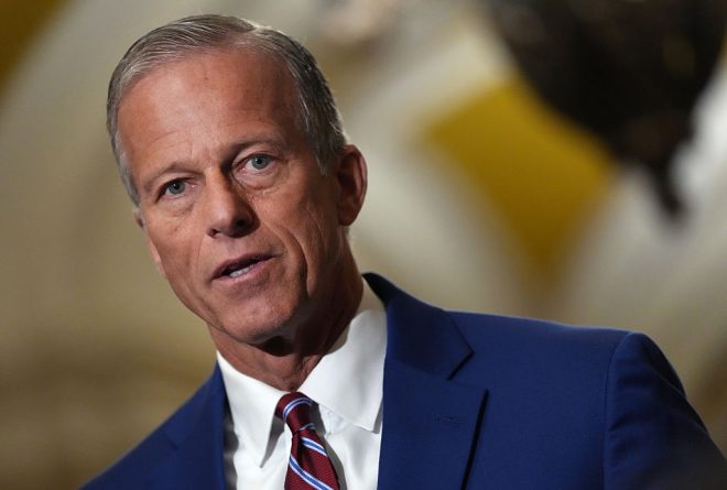 "Senate Leader John Thune has the power to FIRE the parliamentarian - should she stay or go?" — Senate leader, fire parliamentarian, demand change