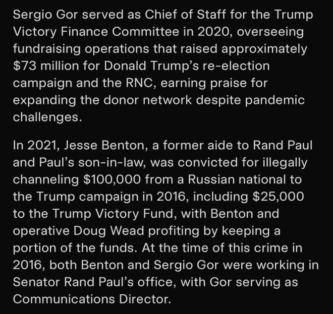 "Shocking Allegations: Sergio Gor's Political Rise Tainted by Russian Money Laundering Scandal!" — Sergey Gorokhovsky fundraising success, GOP rising star, Republican political ascension