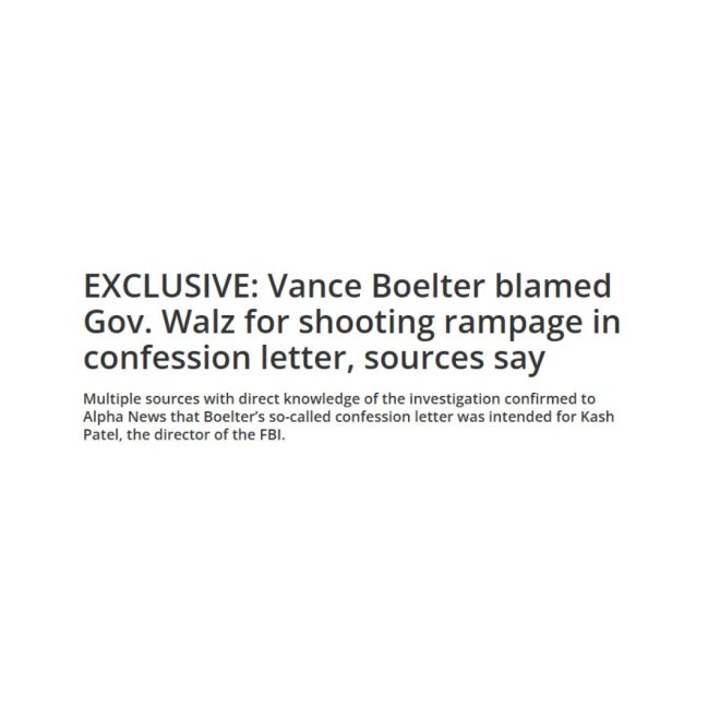 Shocking Confession: Shooter Blames Governor Walz! — Minnesota shooting suspect confession letter, Governor Tim Walz controversy Minnesota, Vance Boelter police investigation updates