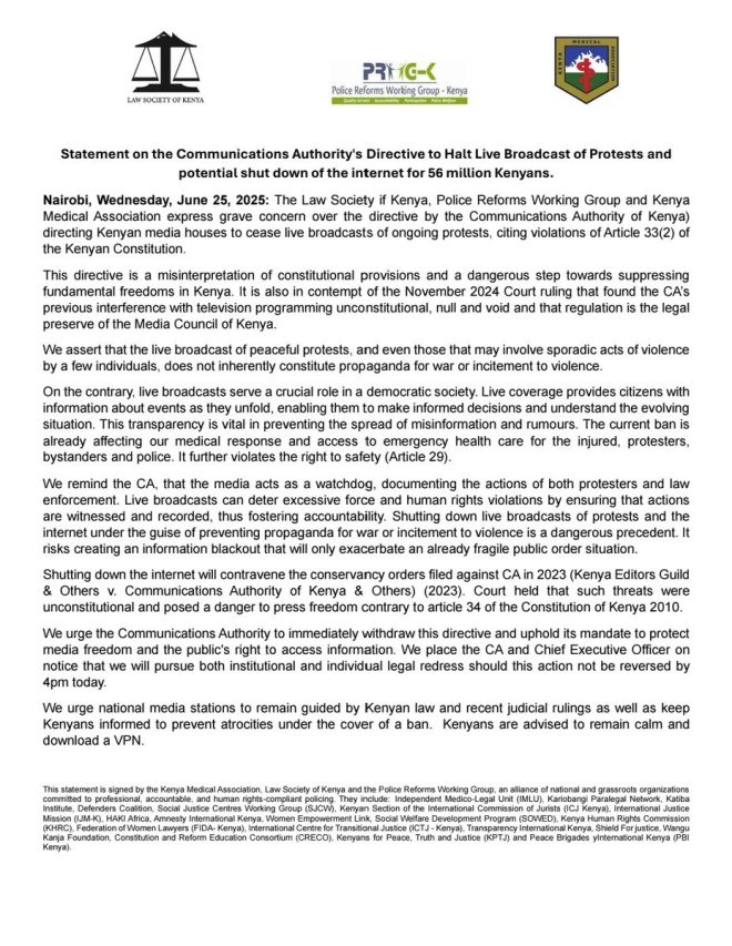 Shocking Directive by @CA_Kenya: A Legal Nightmare Unfolds! — constitutional rights violations, legal nullity in Kenya, fundamental rights protection 2025