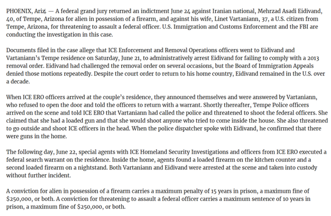 Shocking Indictment: Iranian Couple's Disturbing Threats —  Iranian couple federal indictment, ICE officer threats Arizona, immigration law enforcement 2025