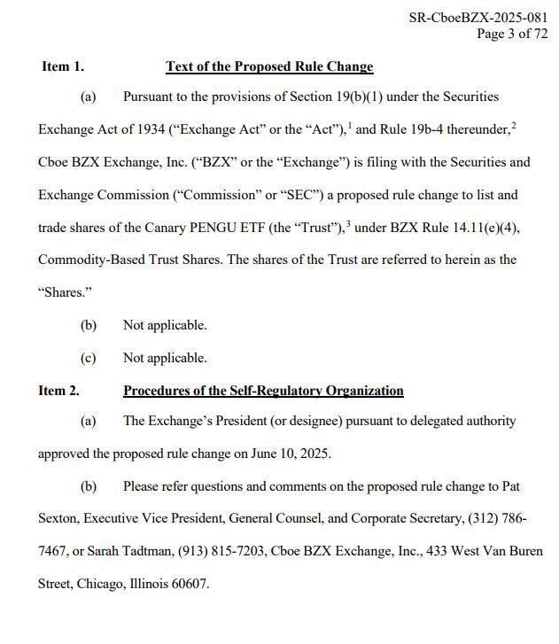 Shocking Move: CANARY PENGU ETF Aims to Shake Crypto World! — Memecoin ETF approval, CBOE 19b-4 filing news, SEC review for cryptocurrencies