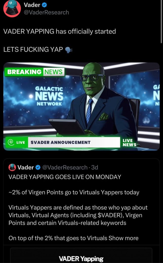 Shocking New $VADER Yapping Launch: Rewards or Risk? — Breaking Crypto News, Staking Rewards 2025, Token Airdrops Updates
