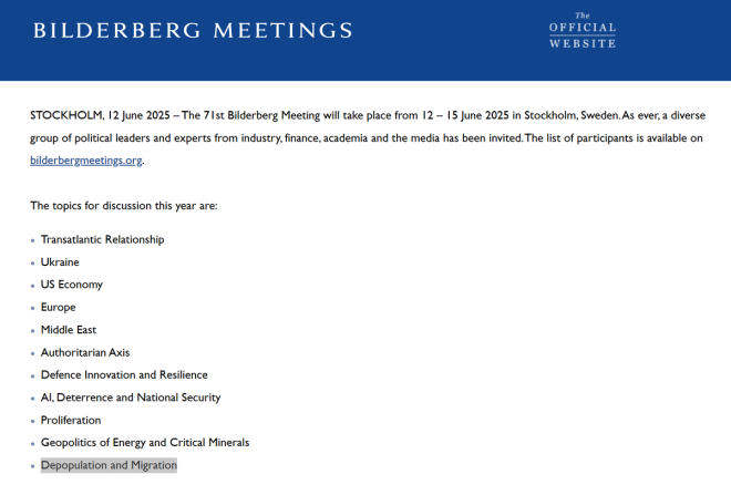 Shocking Secrets Unveiled at Bilderberg: Depopulation Plans? — Global Migration Trends, Population Control Strategies, International Policy Discussions 2025