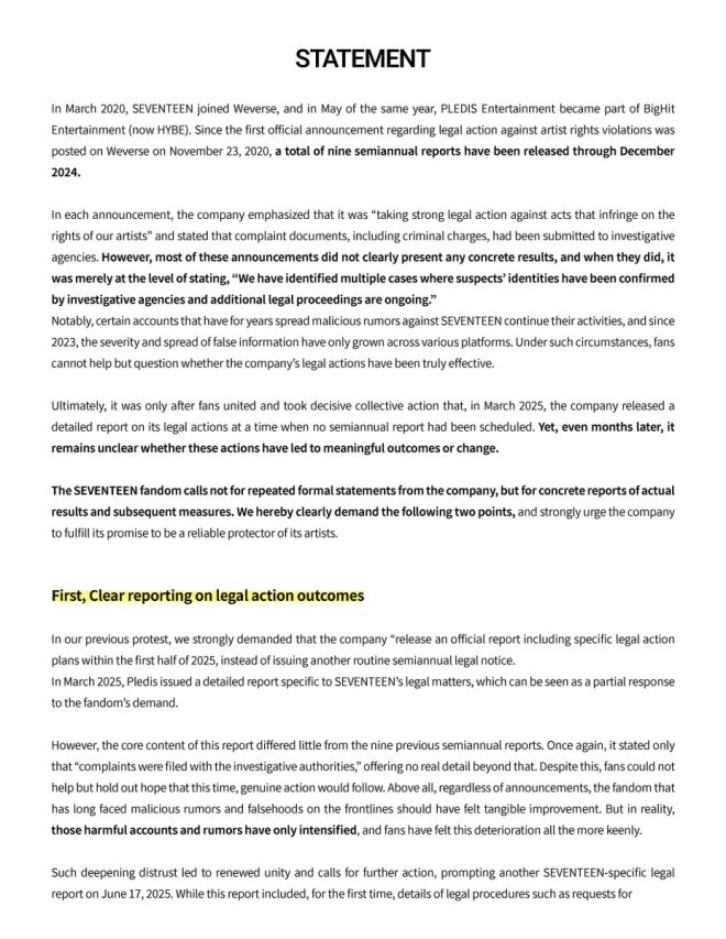 Silence from Pledis: Carats Demand Answers After 4 Days! — 4 days of silence from Pledis, fan protests against HYBE, Carats demand better treatment,
플레디스_세븐틴_보호해