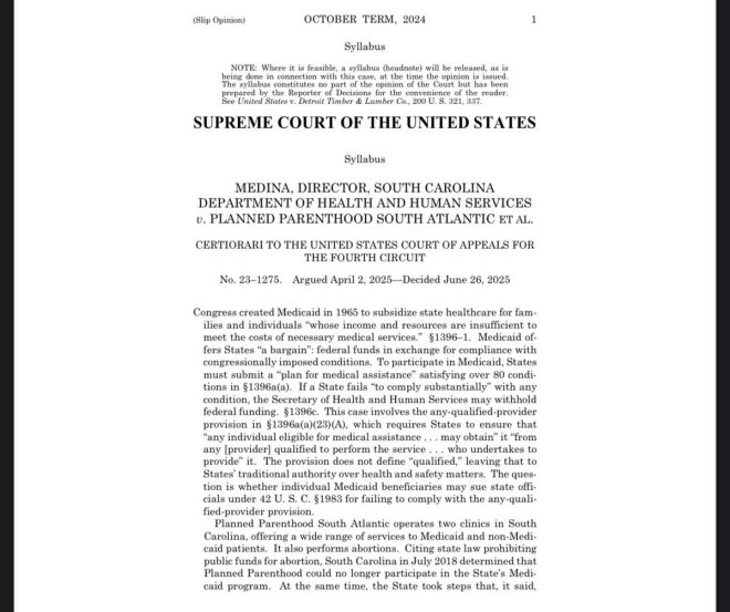 Supreme Court Shocker: Medicaid Can Defund Planned Parenthood! — Supreme Court ruling 2025, Medicaid funding decisions, Defund Planned Parenthood news