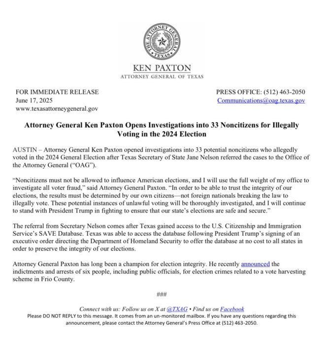 Texas AG Investigates 33 Noncitizens for Voting Fraud!
But Didn't Media Claim This Was Just a Myth? — Texas voter fraud investigation, noncitizen voting issues, election integrity measures 2025