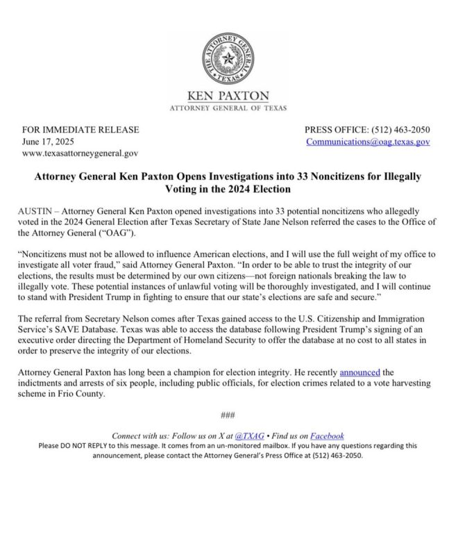 Texas AG's Shocking Move: 33 Noncitizens Targeted! — illegal voting investigations, Texas election integrity 2025