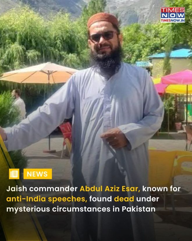 Top Terror Commander Found Dead: Was It Murder? — Jaish-e-Mohammed leader death, Punjab terror commander found dead, Abdul Aziz Esar mystery