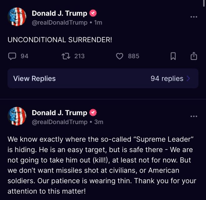 Trump Demands Iran's Surrender: "We Know Where You Are!" — Trump Iran ultimatum, Supreme Leader hiding location, US foreign policy 2025