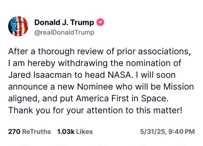Trump Shocks Nation: Withdraws Isaacman’s NASA Nomination! — NASA leadership changes, Trump nomination withdrawal news, Jared Isaacman confirmation update