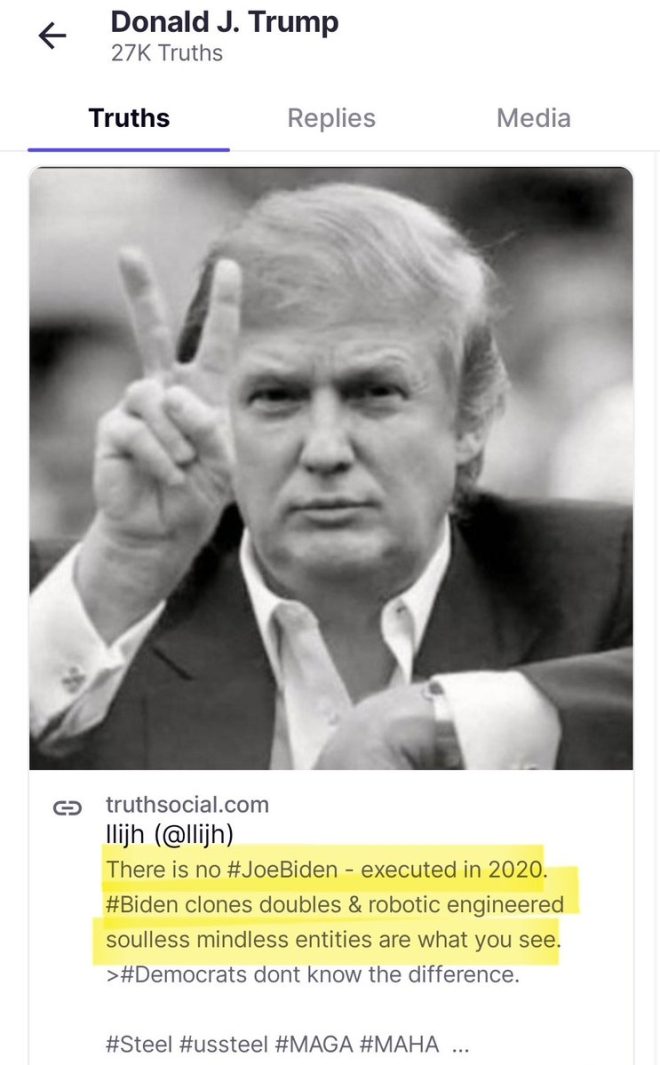 Trump Sparks Outrage: Claims Biden Was Executed, Clones Reign! — Trump conspiracy theories, Biden clone rumors, Truth Social controversies