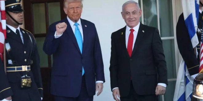 "Trump and Netanyahu announce 2-week plan to end Gaza genocide with 2 state solution - controversial deal" — Trump Netanyahu peace agreement, Gaza conflict resolution, Two state solution negotiations