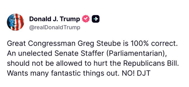 Trump's Fiery Attack: Fire the Parliamentarian Now! — Trump Parliamentarian controversy, Big Beautiful Bill 2025, Thune fire Democrat appointee