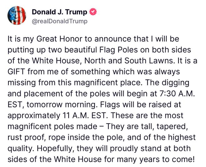 Trump's Personal Gift: New Flag Poles or Political Stunt? — Trump news update, White House flag poles, patriotic gifts from Trump