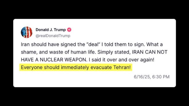 Trump's Shocking Call: Evacuate Tehran Now! — Trump Tehran evacuation, Truth Social news 2025, President Trump statement 2025