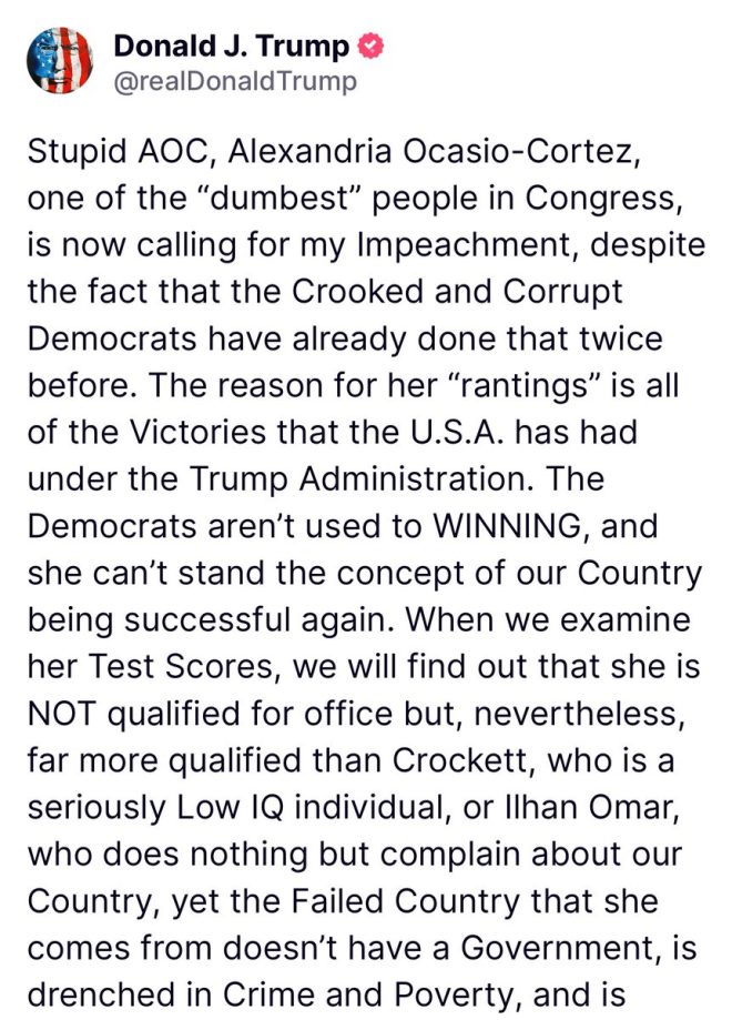 Trump's Shocking Insult: AOC Declared 'Dumbest in Congress'! — Trump AOC feud, Congress controversies 2025, political insults trending