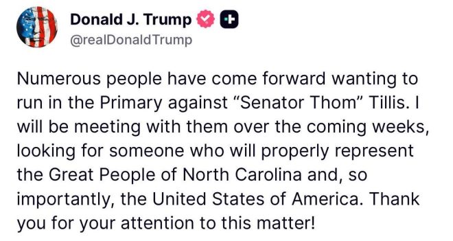 Trump's Shocking Pivot: Rival Talks or Political Stunt? — Trump primary challengers, Thom Tillis election update, 2025 Republican primaries