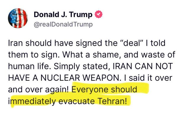 Trump's Shocking Tehran Evacuation Warning: What’s Next? — Trump warns Iranians, evacuation advice for Tehran, peace prayers for Iran