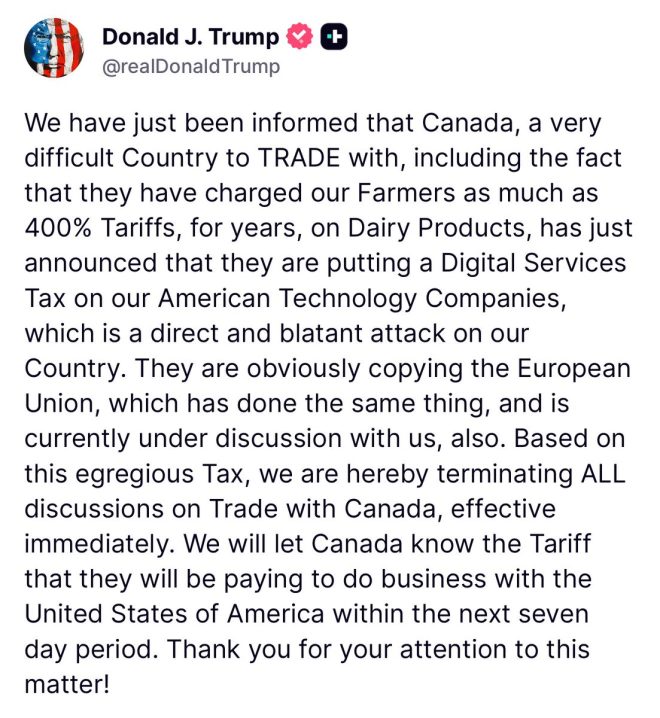 Trump's Trade War: Canada Faces Tariffs Over Digital Tax! — Tariffs on Canada 2025, Trump trade policy updates, Digital Services Tax impact on US economy