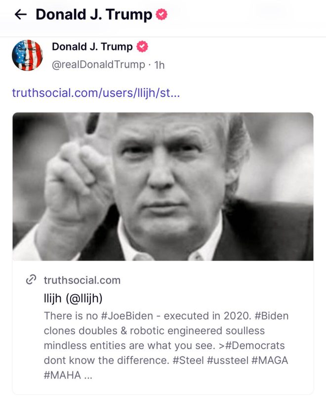 Trump's Wild Claim: Biden Executed, Replaced by Clones?! — Donald Trump unhinged QAnon claims, Biden clones conspiracy theory 2025, Trump bizarre social media posts
