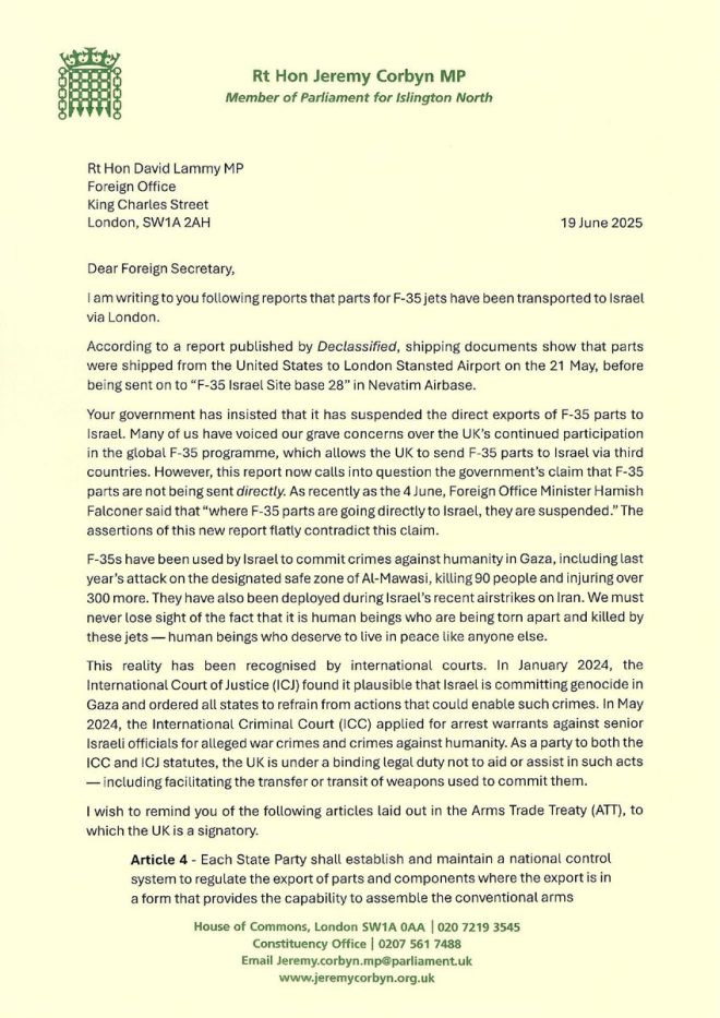 UK's Secret Role in Israeli War Crimes Uncovered? — Foreign Secretary inquiry, F-35 jet parts controversy