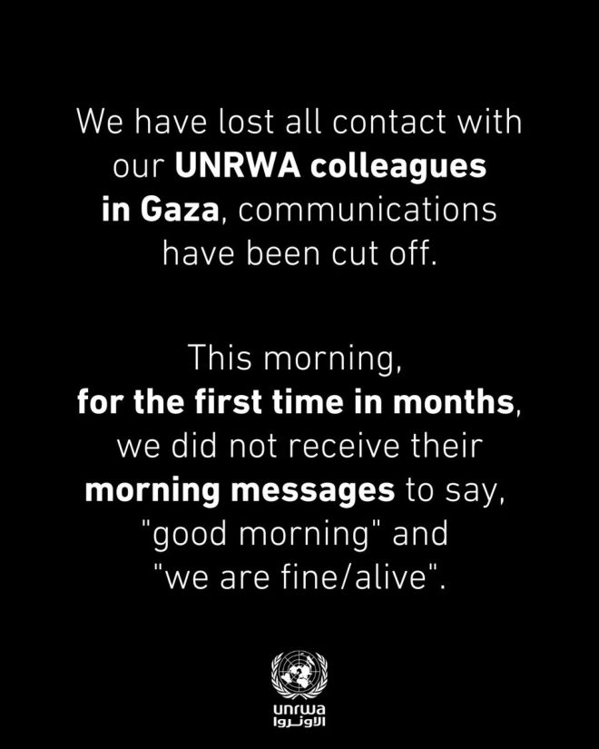 UNRWA: Communication with Gaza Colleagues Severed! — humanitarian crisis Gaza, UN humanitarian aid 2025, communication blackout Gaza