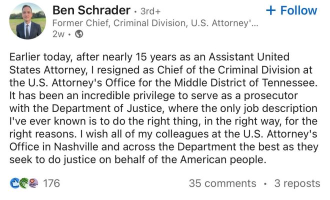 U.S. Attorney Resigns Amid Shocking Indictment News! —  Criminal Division Updates, Assistant U.S. Attorney Resignation, Tennessee Indictment News