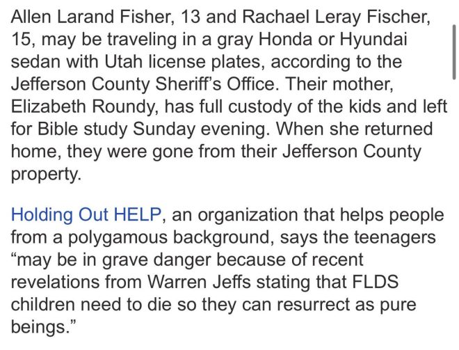 Warren Jeffs Linked to Missing Idaho Kids: Urgent Alert! — Warren Jeffs missing children, Amber Alert Idaho 2025, grave danger missing teens