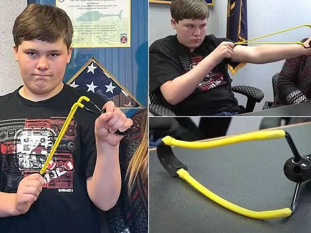 13-Year-Old Boy Foils Kidnapper with Slingshot Heroics! — Owen Burns slingshot hero, Michigan boy saves sister, kidnapper thwarted by slingshot